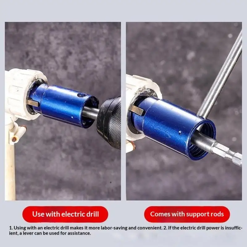 

Универсальный набор для извлечения обломков труб и винтов 1 дюйм (4/6 точек) с угловым клапаном и экстрактором для сломанных шпилек