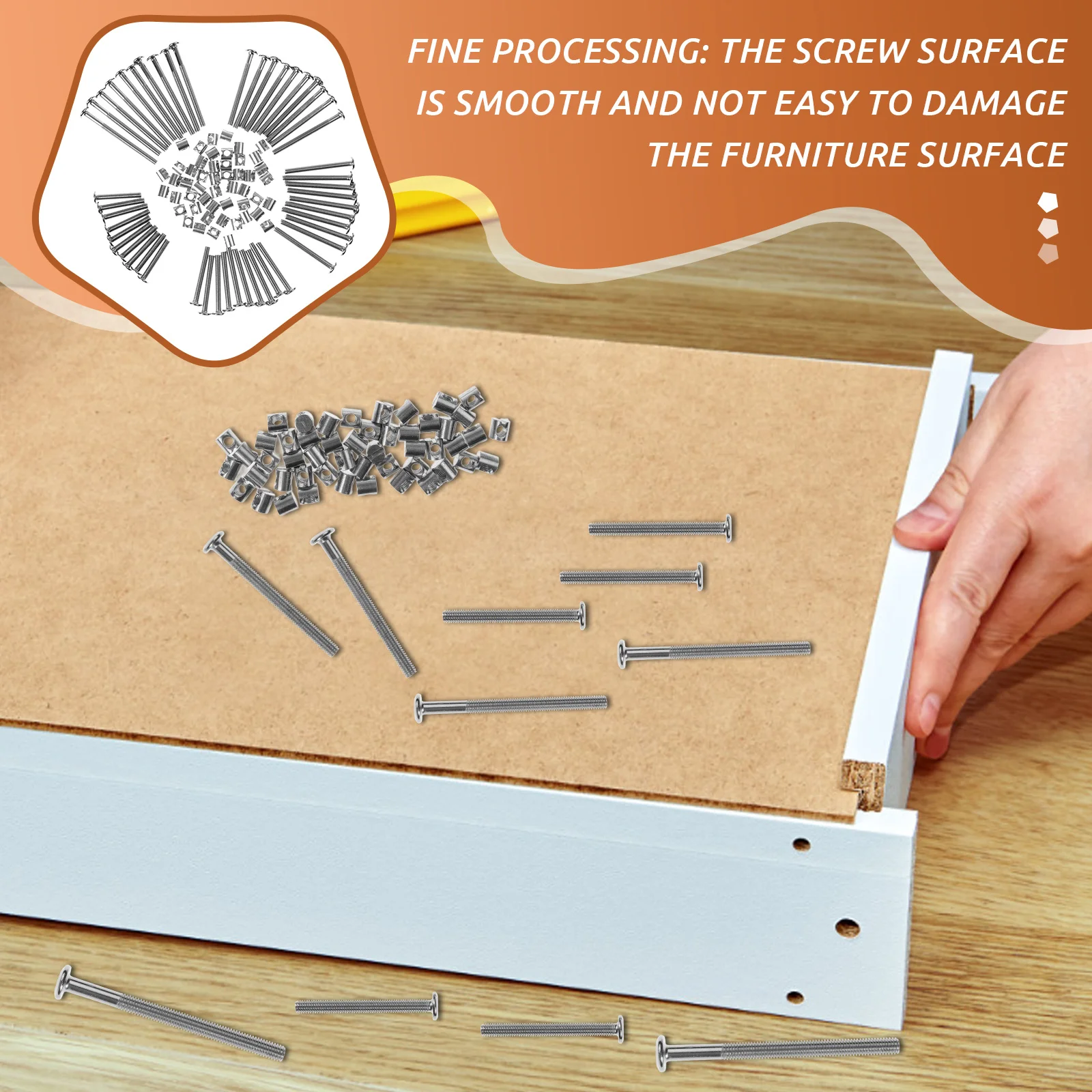 

1Set Nickel Plated Flat Head Bolts Nuts Furniture Screws Crib Screws Replacement Kit Bed Frame Bolts Replacement Parts