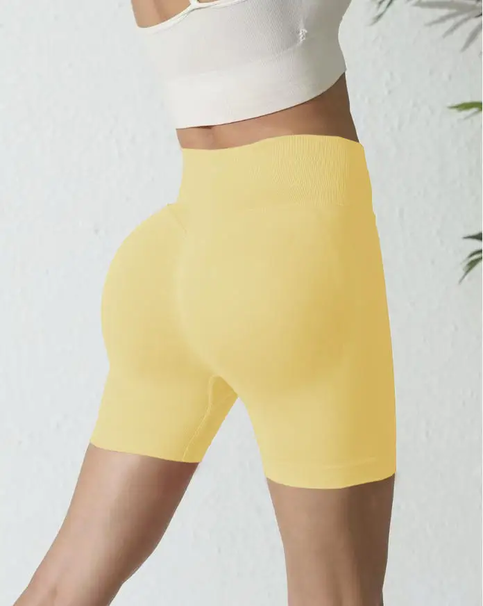 Nahtlose High-Waist-Gym-Shorts für Damen, Po-Lifting, Slim Fit, hochelastische Yoga-Shorts für Fitnesstraining, Laufen & Radfahren