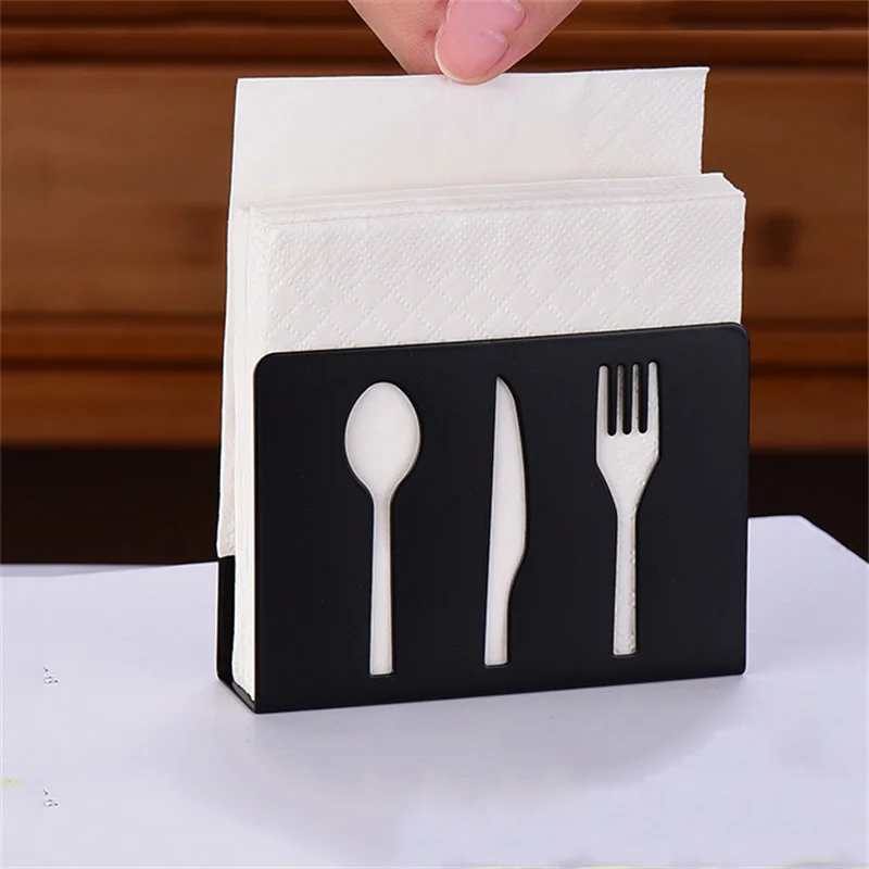 

Hollow Tissue Holder Iron Art Napkin Rack Box Dispenser Tissue Holder Table Decoration Kitchen Restaurant Paper Storage Rack