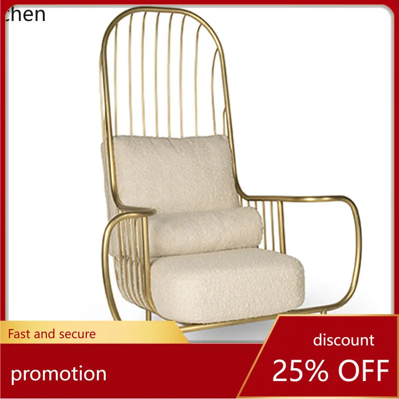 HYS  Lobby Single Lounge Chair Creative Metal Stainless Steel Birdcage Sofa Chair