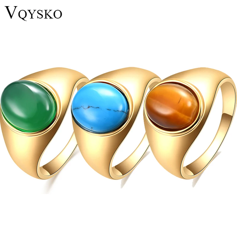 

Elegant Vintage Gemstone Ring For Women Bohemia Oval Tiger Eye Stone Obsidian Ring Gorgeous Stainless Steel Ring Wedding Jewelry