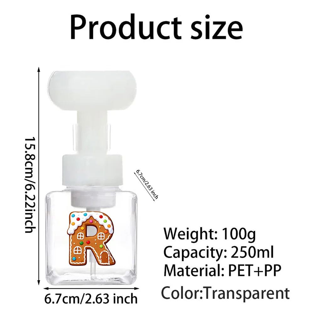 250 مللي موزع رغوة زهرة البلاستيك إعادة الملء زجاجة الصابون الفارغة الصحافة نوع موزعات صابون اليد الزنجبيل نمط المنزل #2
