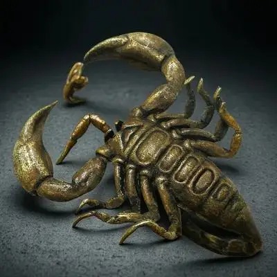 

Vintage Metal Scorpion Ornament Desktop Decoration Lifelike Sculpture Home Office Gift Artistic Statue Household Decor