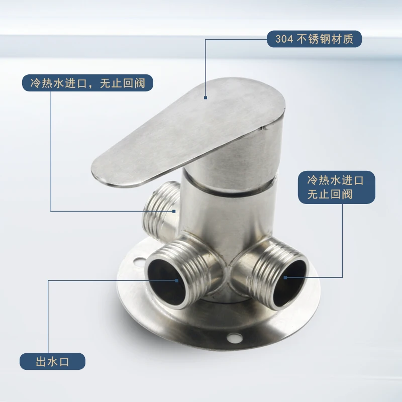 304 الفولاذ المقاوم للصدأ دش صمام الحائط الحمام دش صمام التحكم وظيفة واحدة الساخن الباردة صمام خلاط نحى #3