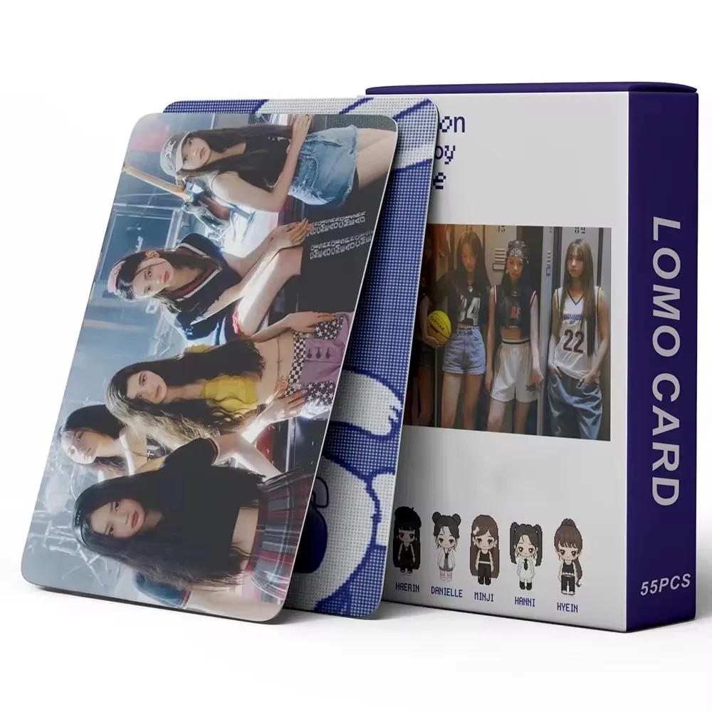 55 buah kartu Jeans Kpop Lomo Album baru perhatian klub cetak HD kartu foto grup hadiah penggemar