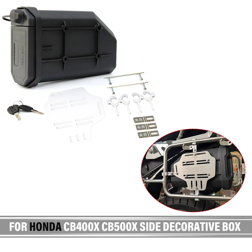 For Honda CB400X CB500X Side Decorative Box Motorcycle Waterproof  Toolbox Storage Box Expedition Vehicle Universal Toolbox