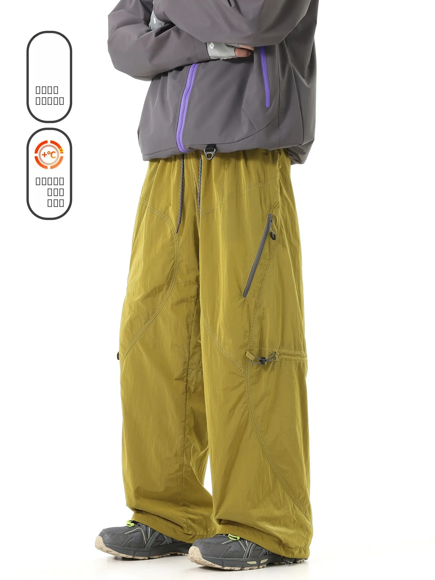 

Теплые мужские повседневные брюки с начесом для активного отдыха, свободные, широкие штанины, дышащие, комфортные, зимние спортивные штаны