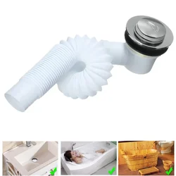 White Shower Tub Bathtub Brass Bath Filter Waste Finished Drainer Up Drain Bathroom Shower Basin Sink Waste Drain