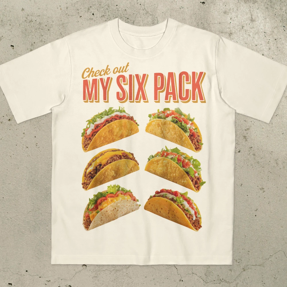 

Funny Six-Pack Abs Burrito T-Shirt Food & Fitness Meme T-Shirt Pure Cotton All Seasons T-Shirt graphic t shirts