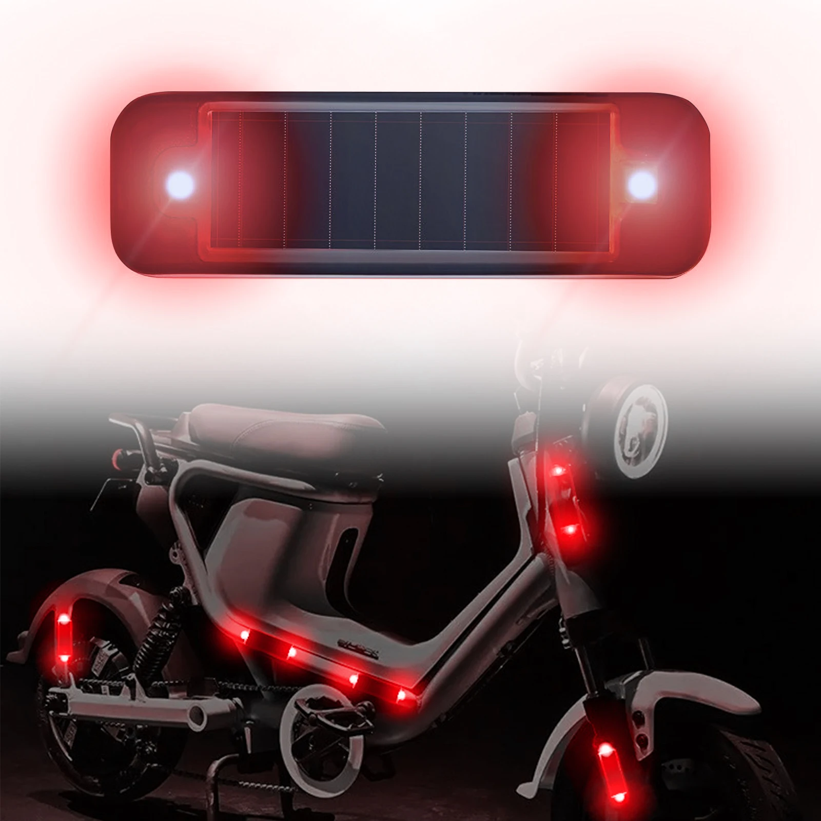 Car Warning Light Solar LED Red Flashing Light Simulation Fake Anti-theft Strobe Light Universal  Bicycle Motorcycle Accessories