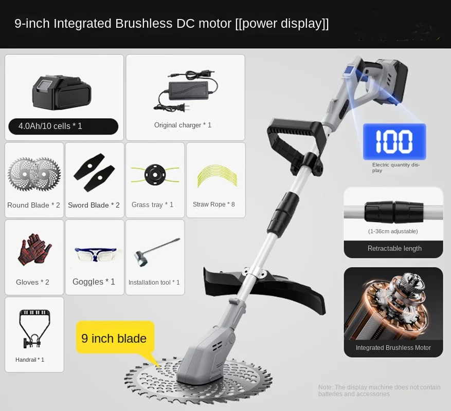 

New Lithium Battery Lawn Mower Handheld Telescopic High Power Rechargeable Agricultural Horticulture Greening Weeder충전식예초기