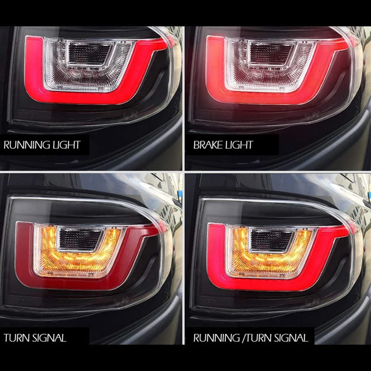 

Car Styling LED Tail Lamps Assembly DRL Turn Signal For Toyota FJ Cruiser 2007-2014 Brake Light Reverse Lamp, Red Clear