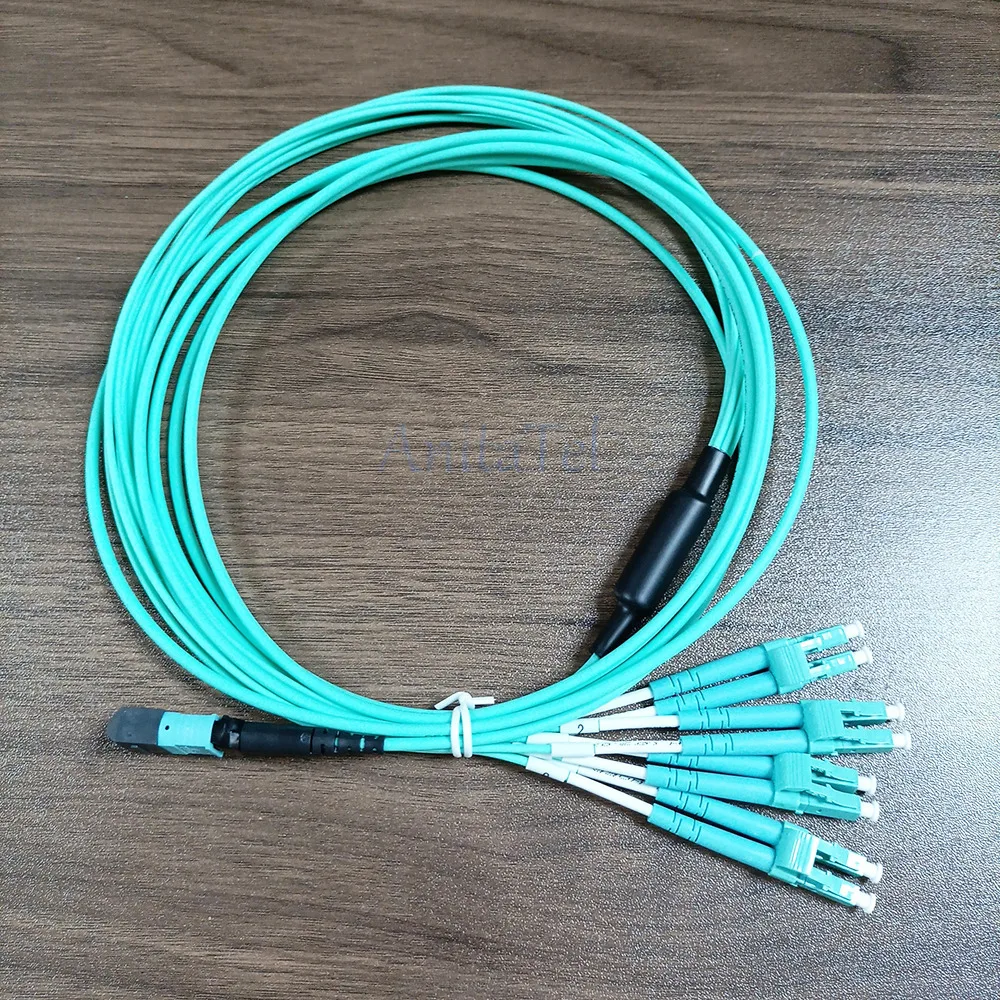 8/12/24 Cores MPO-LC Patch Cord Type A OM3-300 Female MTP-4DLC 6DLC Fiber Breakout 8C 12C 24C OM3 Ftth Jumper