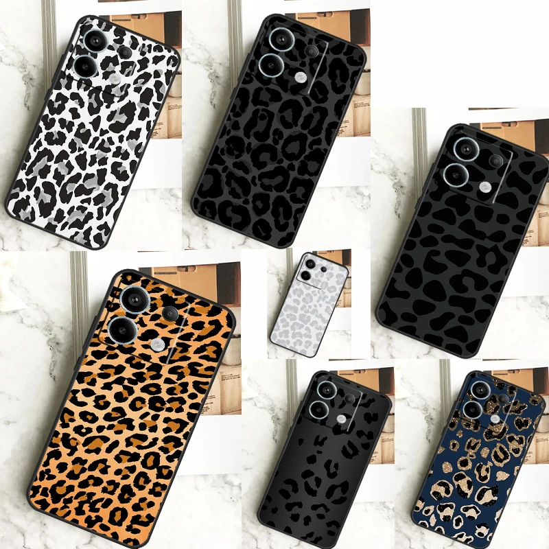 Leopard Print Black Cheetah Pattern Case For Xiaomi Redmi Note 13 12 10 9 8 11 Pro 12S 11S 10S 9S Remdi 13C 9C 10C 12C Cover