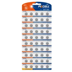 50PCS PKCELL AG13 Alkaline Button Coin LR44 A76 357 357A LR1154 SR1154 SR44 1.55V Alkaline Battery For Remote Control Led Lights
