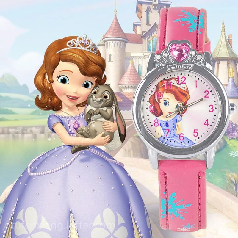 Neue Prinzessin Elsa Kind Uhren Figur Spielzeug Cartoon Anna Prinzessin Kinder Uhr Mädchen Student Kinder Uhr Kinder der Tag Geschenk