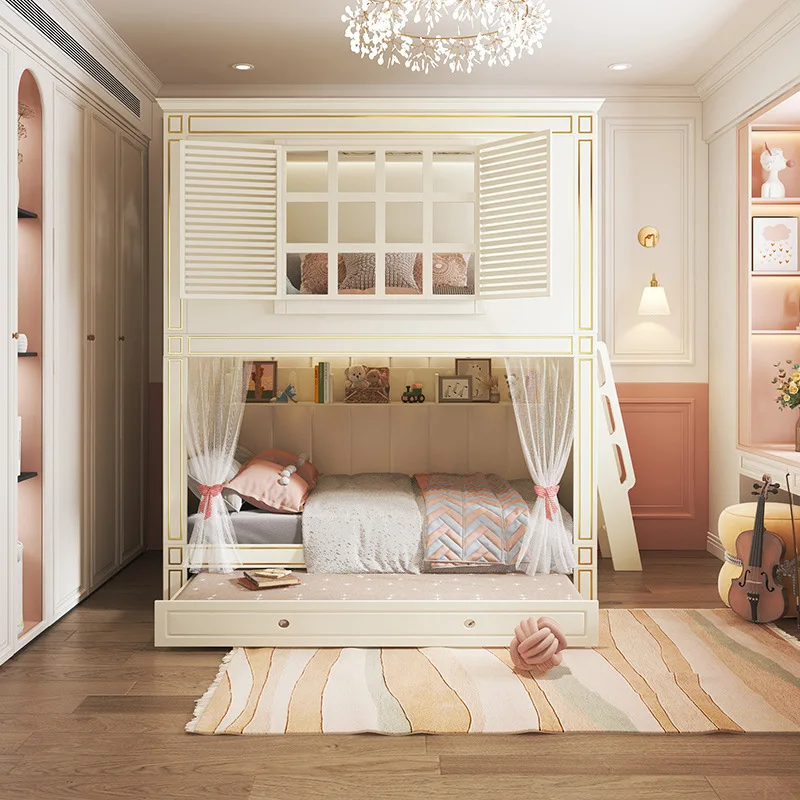 Children's furniture solid wood sister and brother bed upper and lower bed bunk bed upper and lower bed brother-sister separatio