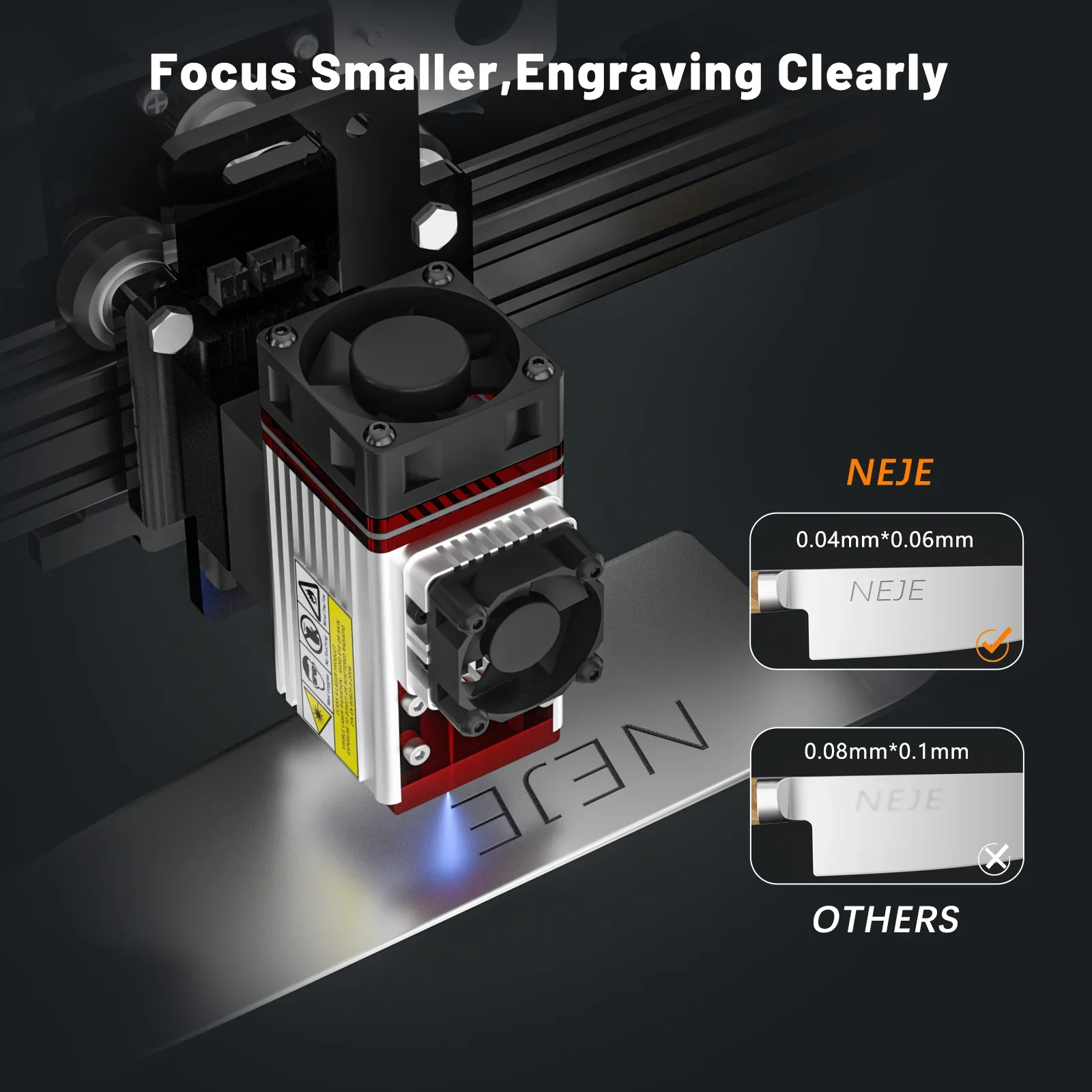 Wood and Leather Steel DIY NEJE 5 Plus A40640 Laser Engraving machine, used for DIY professional desktop CNC APP tools
