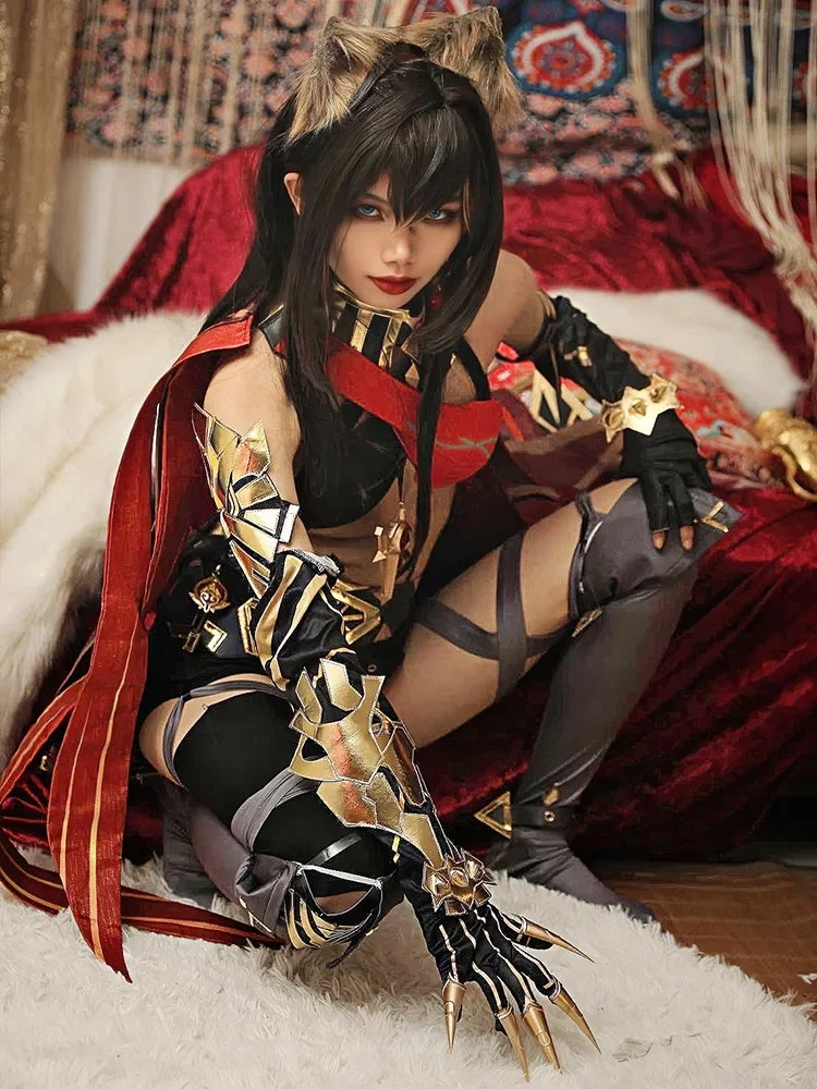 Gioco Genshin Impact Dehya Costume Cosplay Sumeru Genshin Impact Cosplay Dehya parrucca Anime Sexy Party Halloween Costume donna