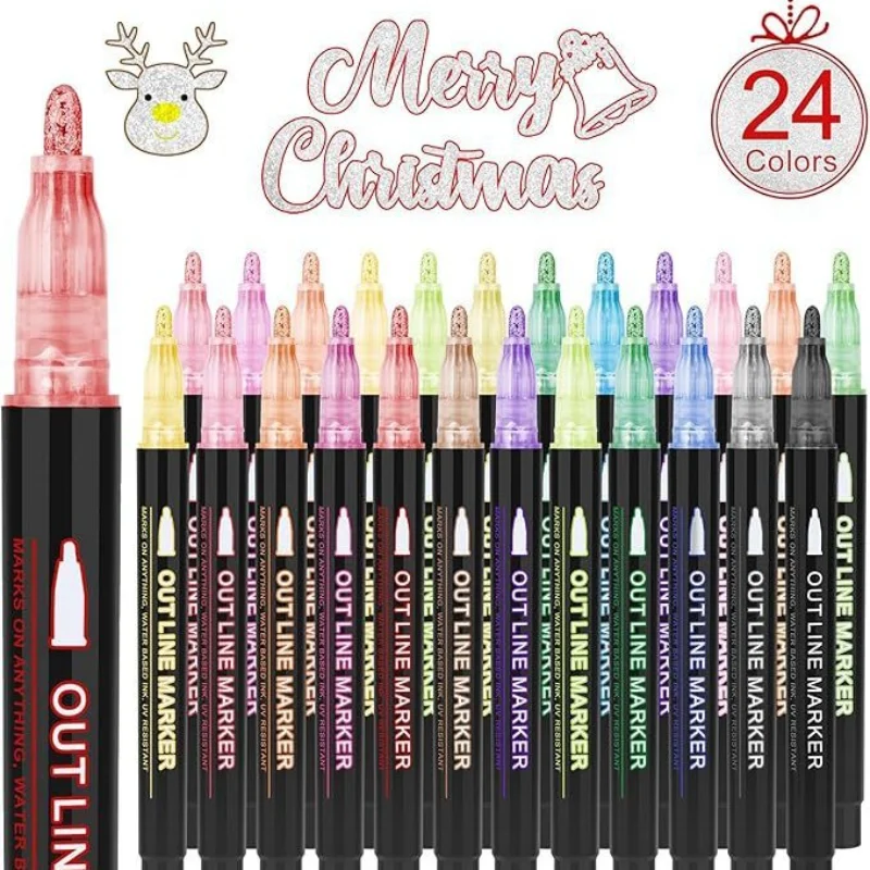 

24 Colors, 36 Colors, 48 Colors, Dual Line Contour Pen, Highlighter Pen, Glitter Pen, Hand Account Pen, Dedicated Painting Brush