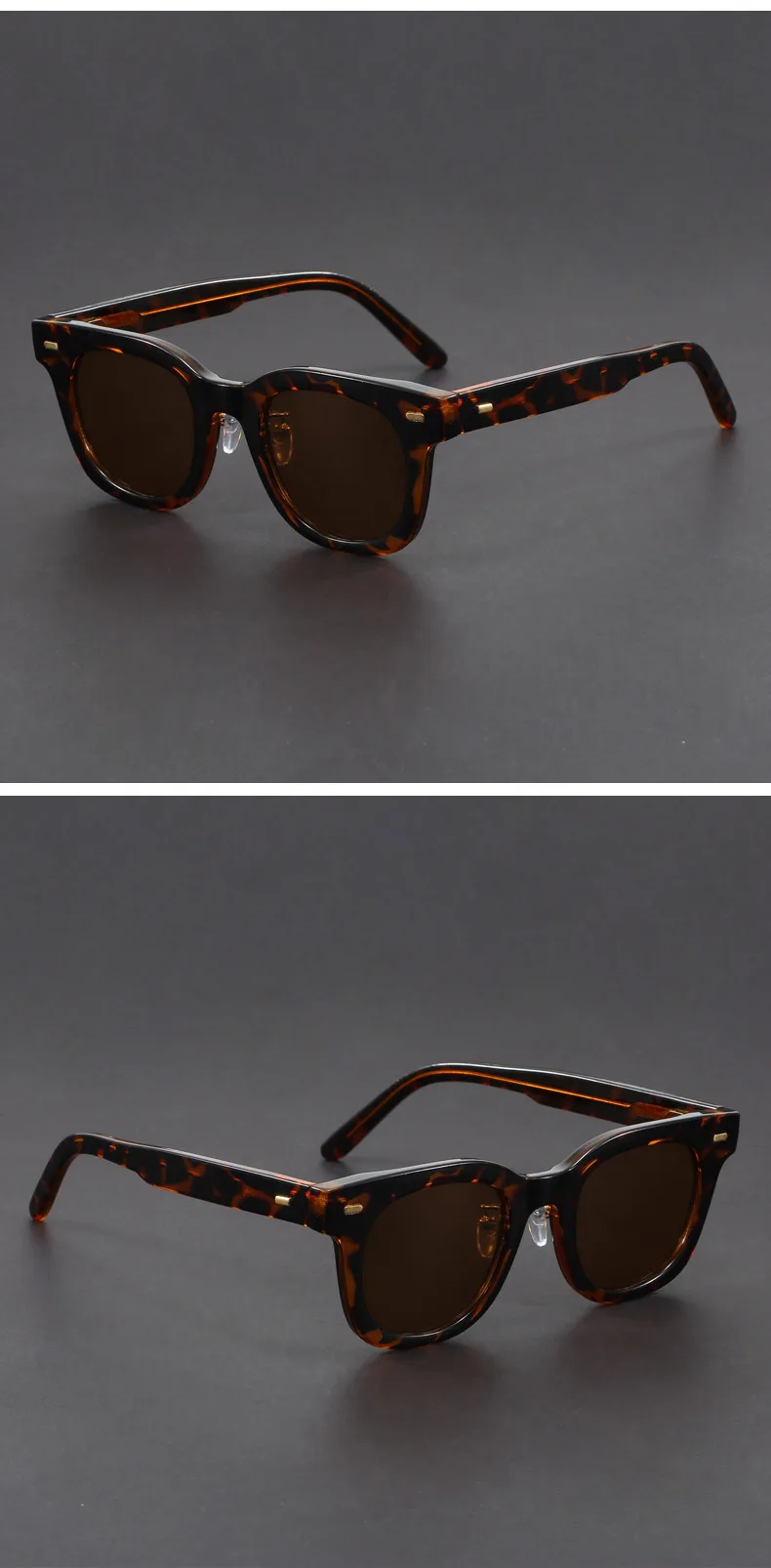 Zweifarbige Brille mit dickem Rahmen, handgefertigt, Retro-Stil, literarische Myopie-Brille für Herren, quadratischer Rahmen, Anti-UV-Sonnenbrille mit kleinem Rahmen – Detail 2