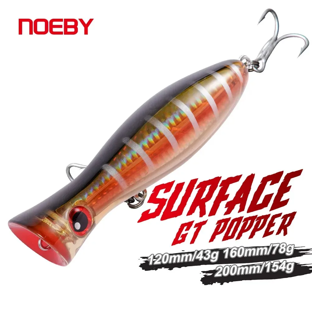 NOEBY Popper Fishing Lure Topwater NBL9602 12cm/43g 16cm/78g 20cm/150g Wobbler Artificial Hard Bait for Sea Tuna GT Fishing Lure