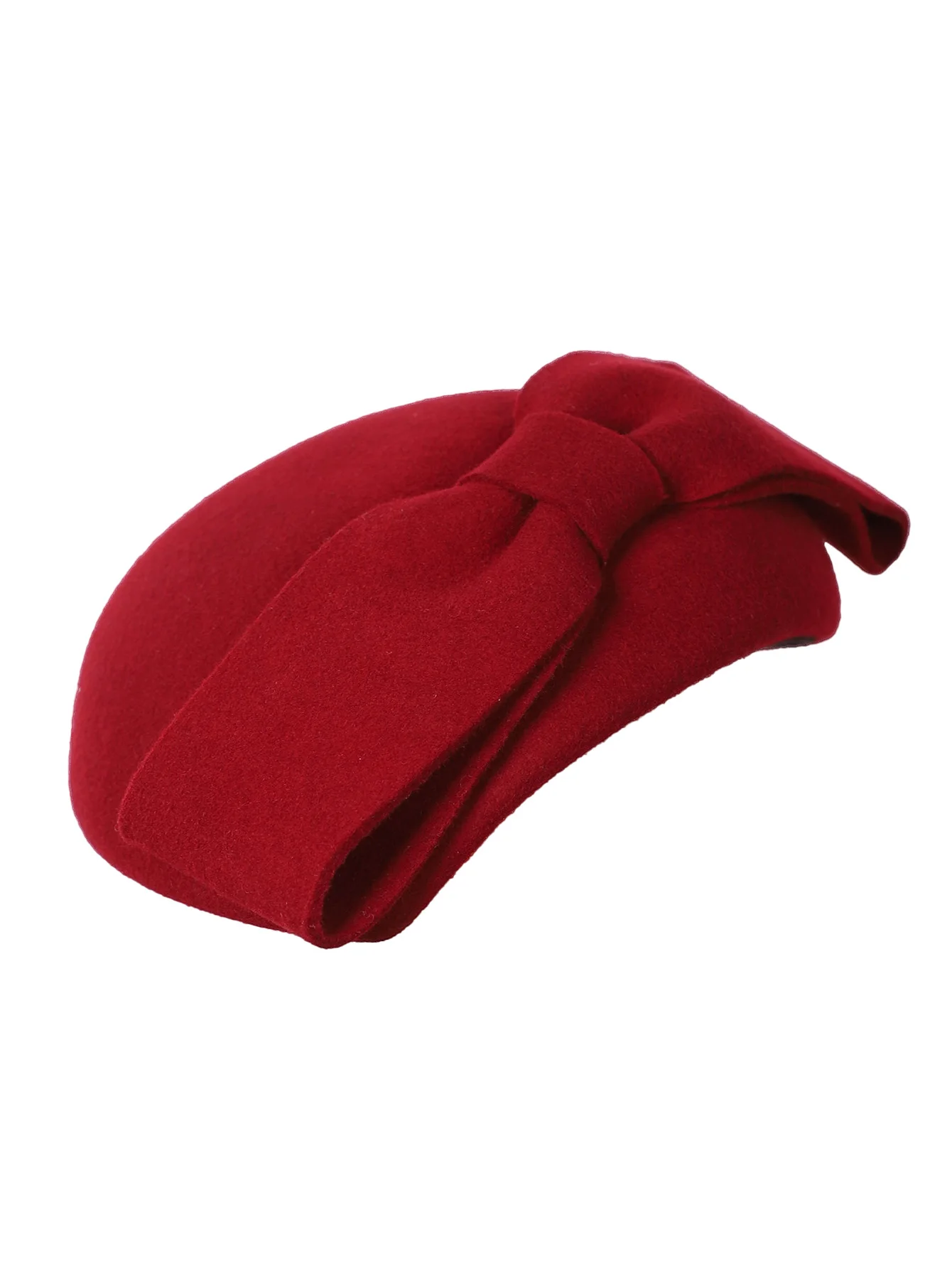 FS Wollfilz-Braut-Fascinator- und Derby-Hüte für Damen – Rote/Schwarze elegante Kirche, Kentucky Tea Party Hochzeit Pillbox Cap – Detail 17
