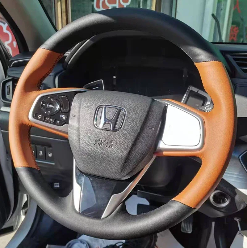 Hand Stitched Dedicated Sports style Car Steering Wheel Cover For Honda Civic 10 2016-2020 CRV Clarity 2018-2021 car Accessories