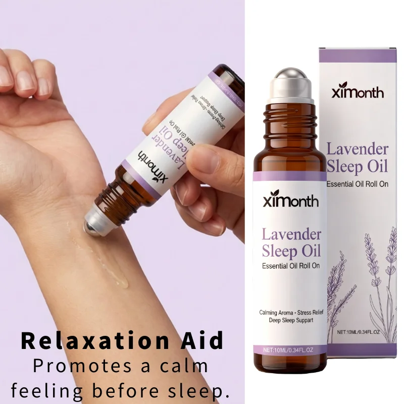 Lavender Roll On Sleep Essential Oil Calming Fragrance Stress Relief Sleep Aid Gentle Formula Portable Aromatherapy Oil 10ml