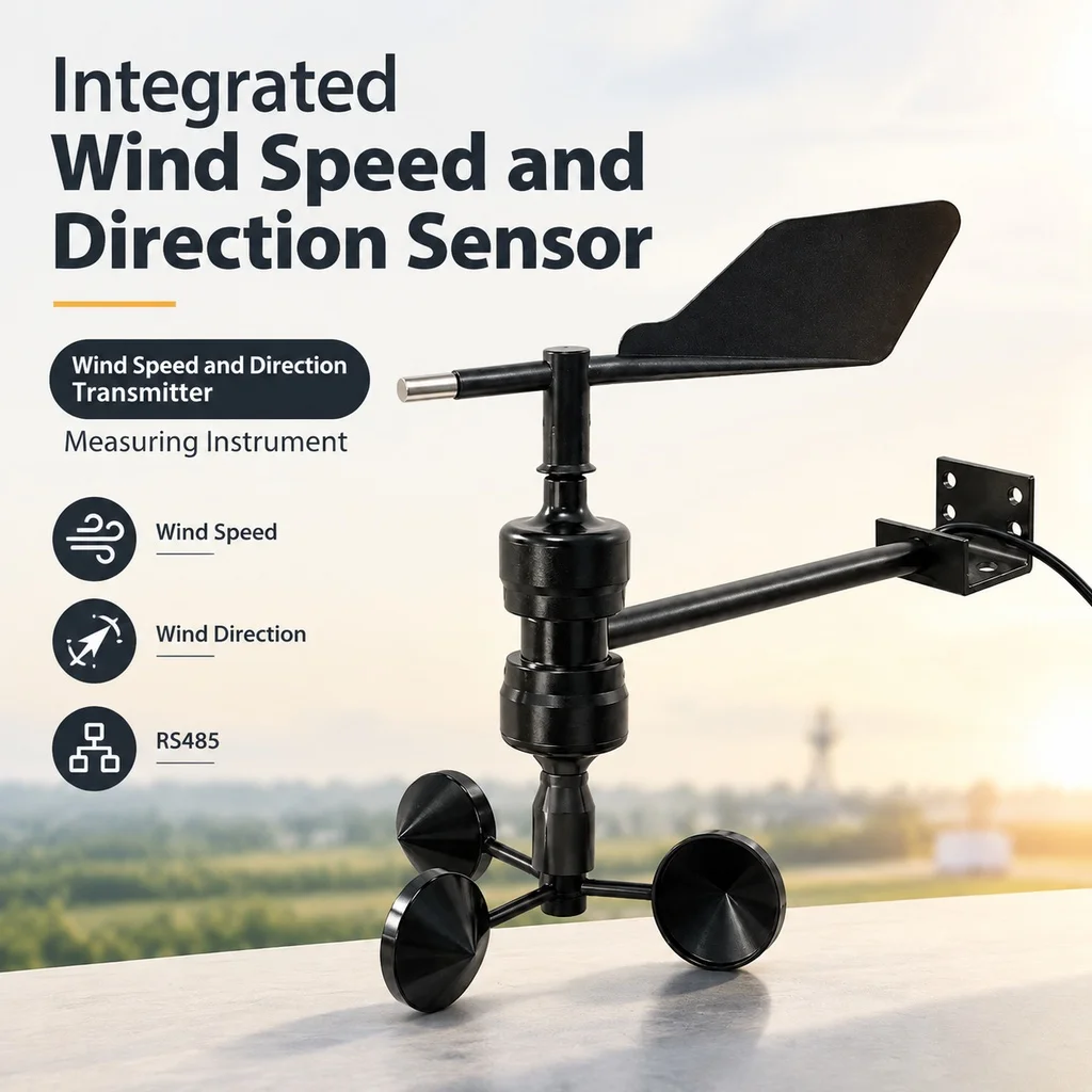 Integrated Wind Speed and Direction Sensor Wind Speed and Direction Transmitter Measuring Instrument RS485