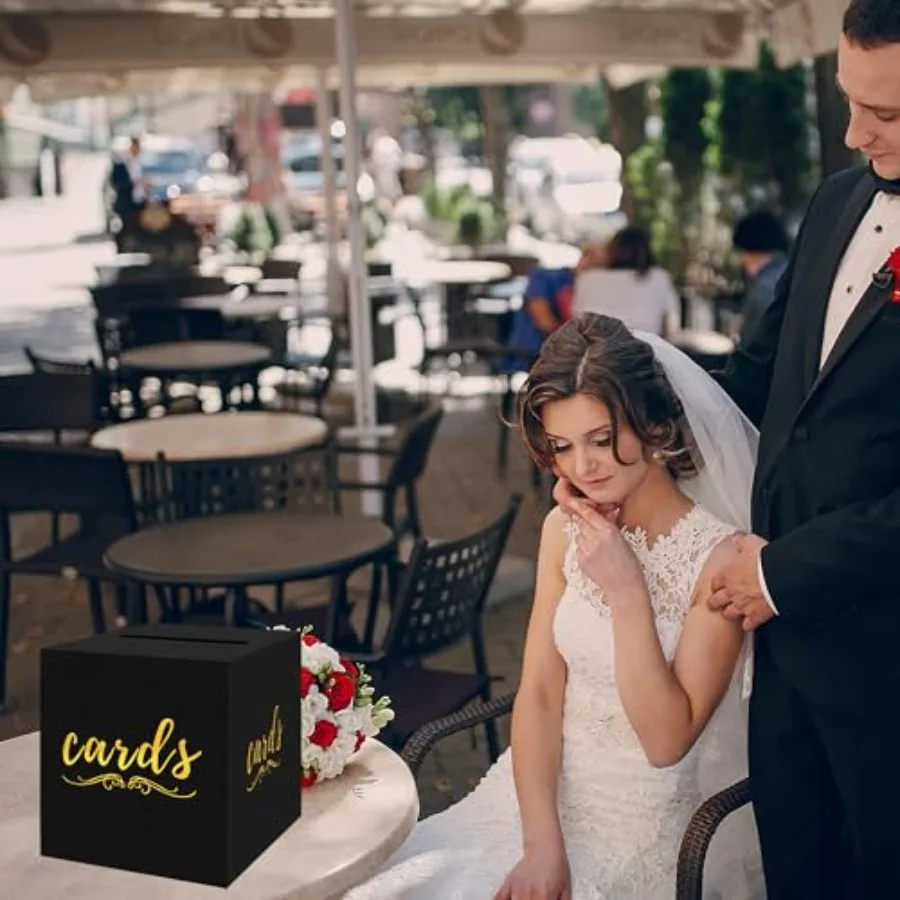 กล่องของขวัญสีดำและสีทองสำหรับงานปาร์ตี้ งานแต่งงาน งานศพ งานวันเกิด งานฉลองสมรส งานเลี้ยงฉลองทารก งานเกษียณอายุ วันครบรอบ งานรับปริญญา รถยนต์