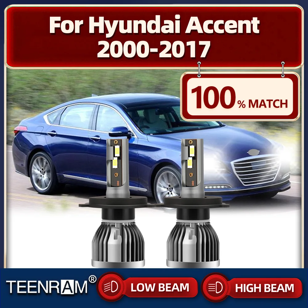 

Canbus LED Headlight Bulb 120W 20000LM Turbo Auto HeadLamps With Fan 6000K For Hyundai Accent 2000-2012 2013 2014 2015 2016 2017