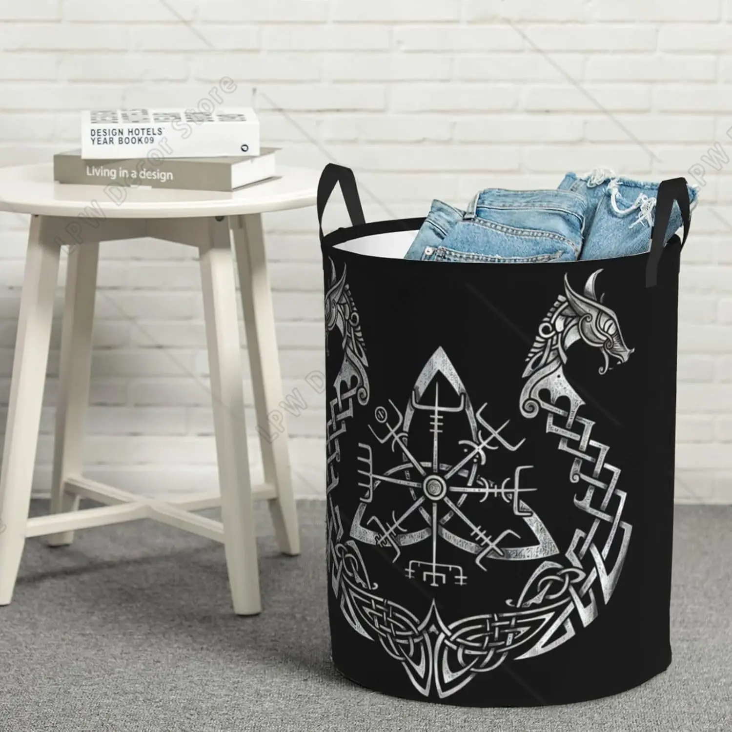 

Корзина для белья в форме корабля викингов с рунами, в скандинавском стиле, для хранения одежды, игрушек и организации пространства в детской комнате