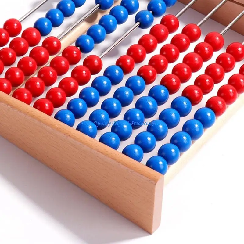 U2JE Preschool Counting Aid Abacus Set with Red Blue Counters for Class Lessons