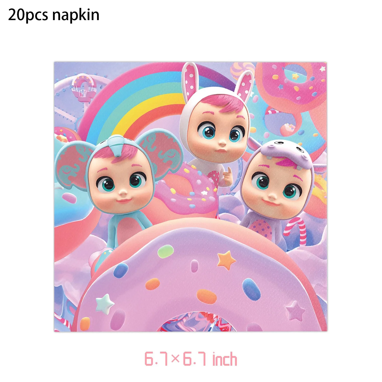 MINISO Cry Urodziny Jednorazowa zastawa stołowa Kubek Talerz Serwetka Balony Baner Balony Tło Dzieci Baby Shower Zaopatrzenie Prezent