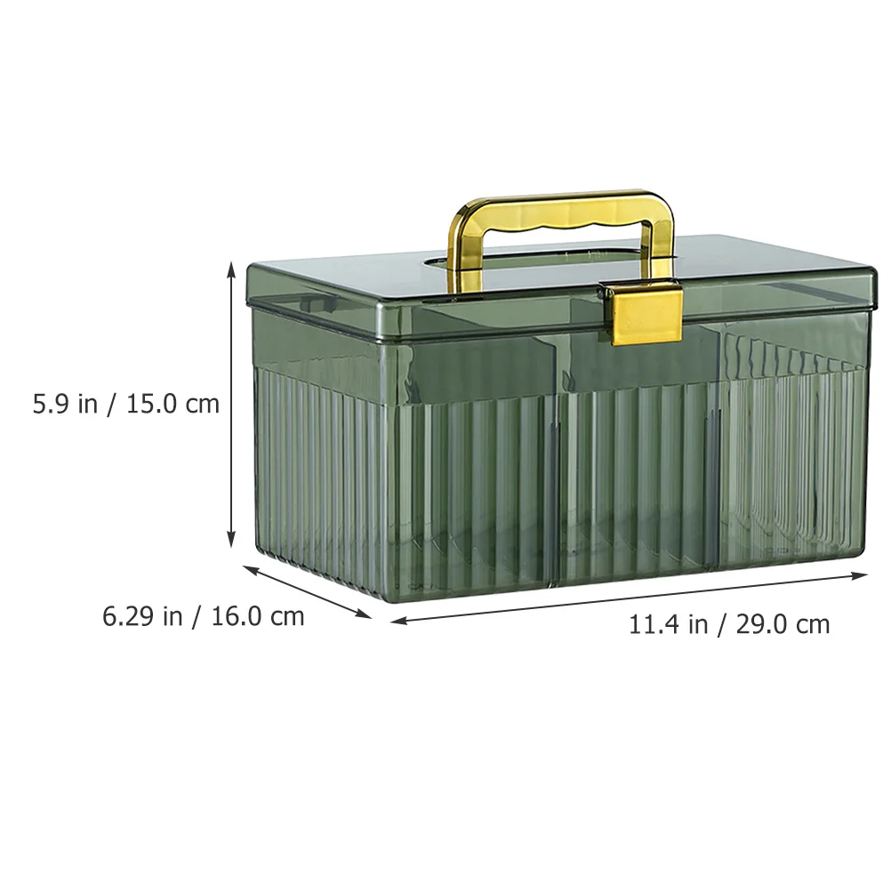 صندوق منظم أدوية بلاستيكي بسعة كبيرة، مقبض محمول، حقيبة تخزين للإسعافات الأولية في حالات الطوارئ، حقيبة سفر طبية