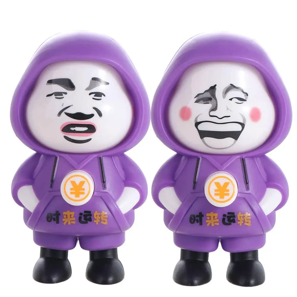 With Keychain Face Changing Pendant Chinese Style Plastics Cartoon Keychain 3 Facial Mini Face Changing Playing Supplies