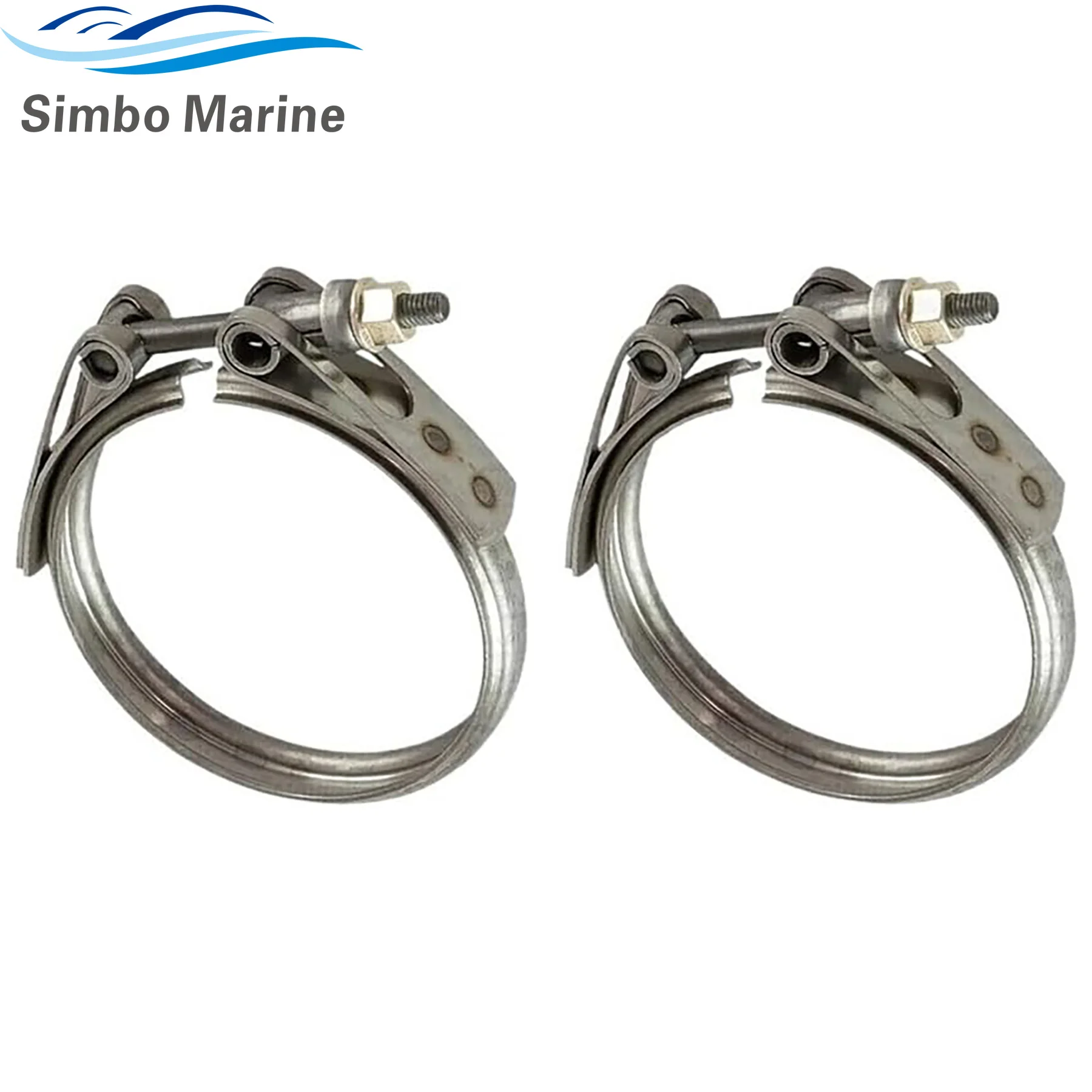 2 Pcs Exhaust Elbow & Turbo Exhaust Clamp 21325765 Fits for Volvo Penta 30 31 32 40 41 42 43 44 300 D4 Marine Engines 842993
