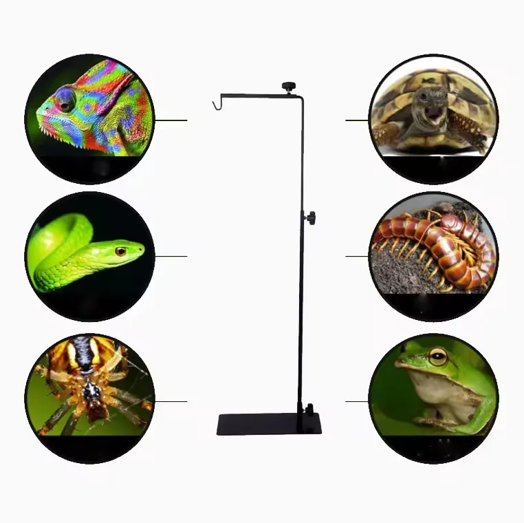 

360 Degree Adjustable Floor Light Holder Stand Metal Lamp Reptile Terrarium Lamp Stand Lamp Bracket
