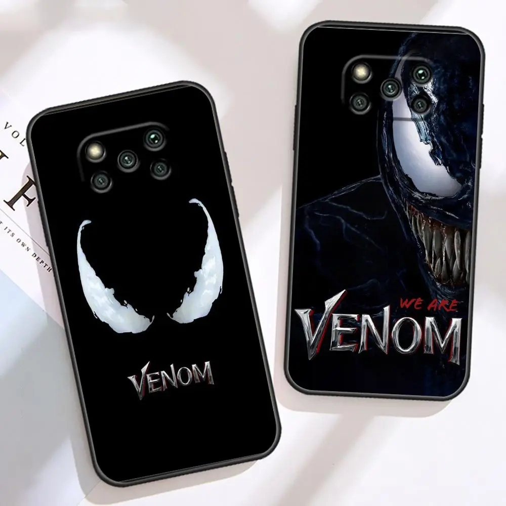 Casing ponsel Venom teror Marvel untuk Xiaomi 9 10T 11 12T 13 POCO F3 F4 F5 F6 X3 X4 X5 M3 M4 M5 M6 PRO GT casing Funda Shell