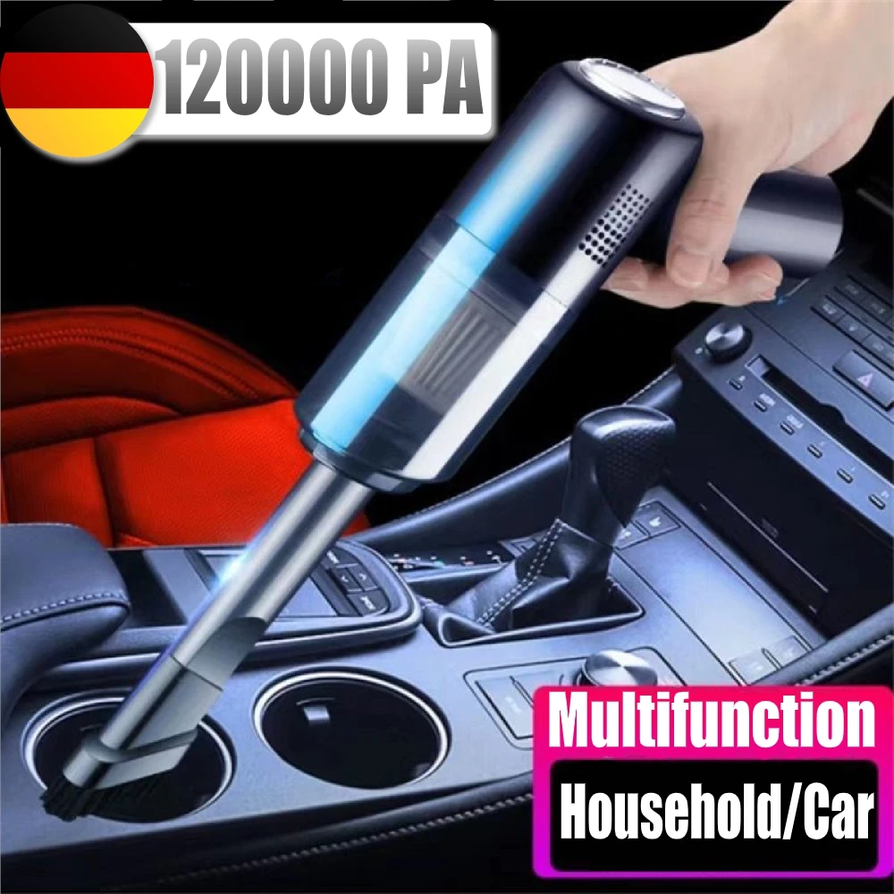 

Car Vacuum Cleaner 120000PA Powerful Cleaning Machine Cars Cleaner Mini Wireless Portable Hand held Cleaner for Home Appliance