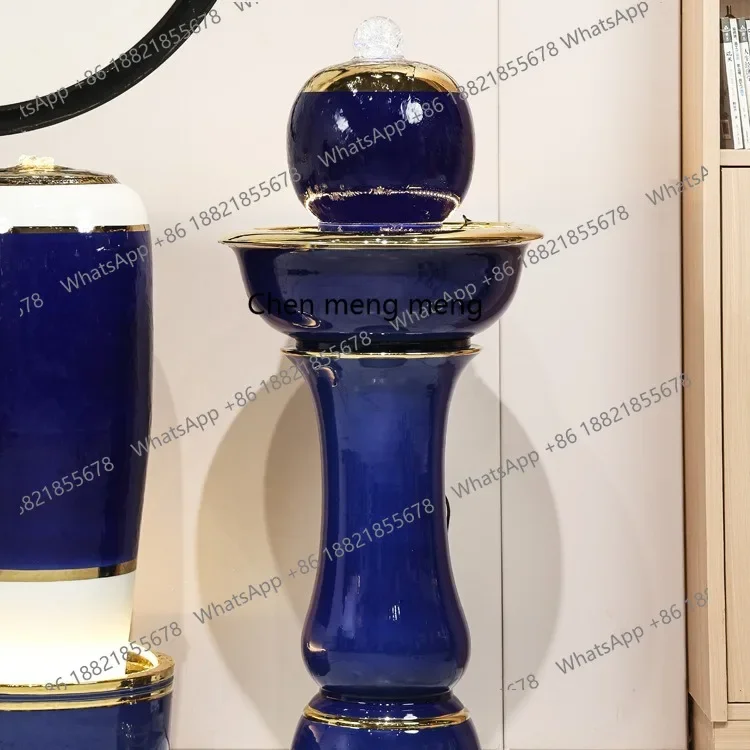 A74New Chinese fountain living room running water ornament circulating water humidifier Jingdezhen ceramic landscape
