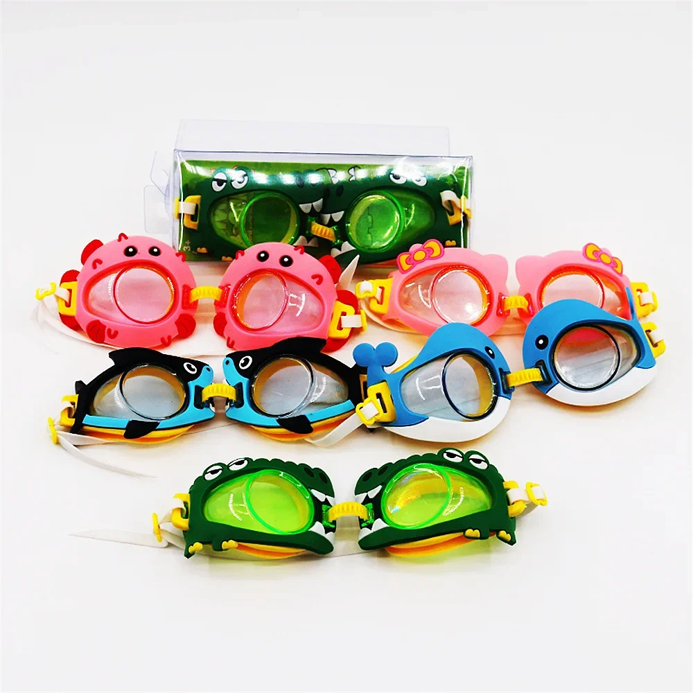 Kids Swimming Glasses One - Piece Cartoon Goggles for Children Comfort Waterproof Diving Equipment Wholesale