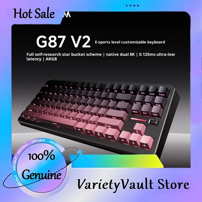 

MCHOSE G87 V2 Custom Mechanical Keyboard Wireless Tri Mode Hot Swappable Gasket Structure Knob Control 87 Keys Gaming Office
