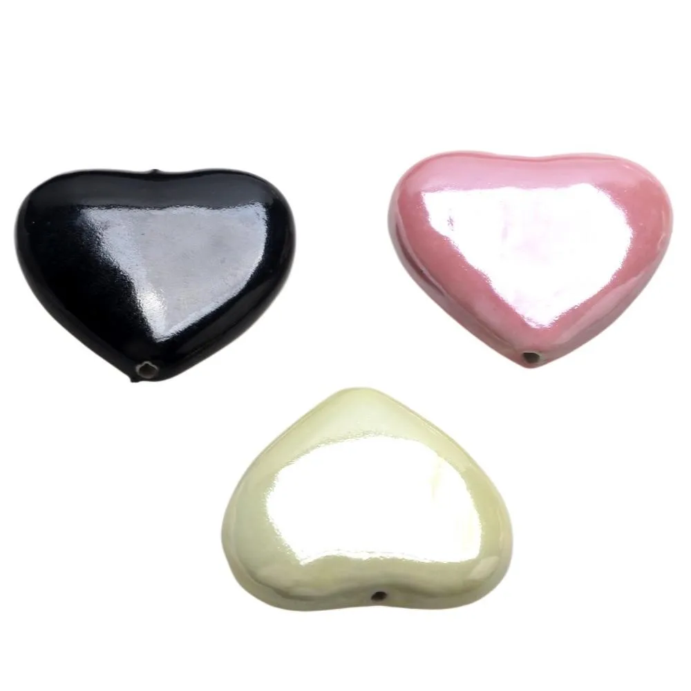 2 шт., керамические бусины в форме персикового сердца, ожерелье/браслет/серьги «сделай сам», изготовление ювелирных изделий