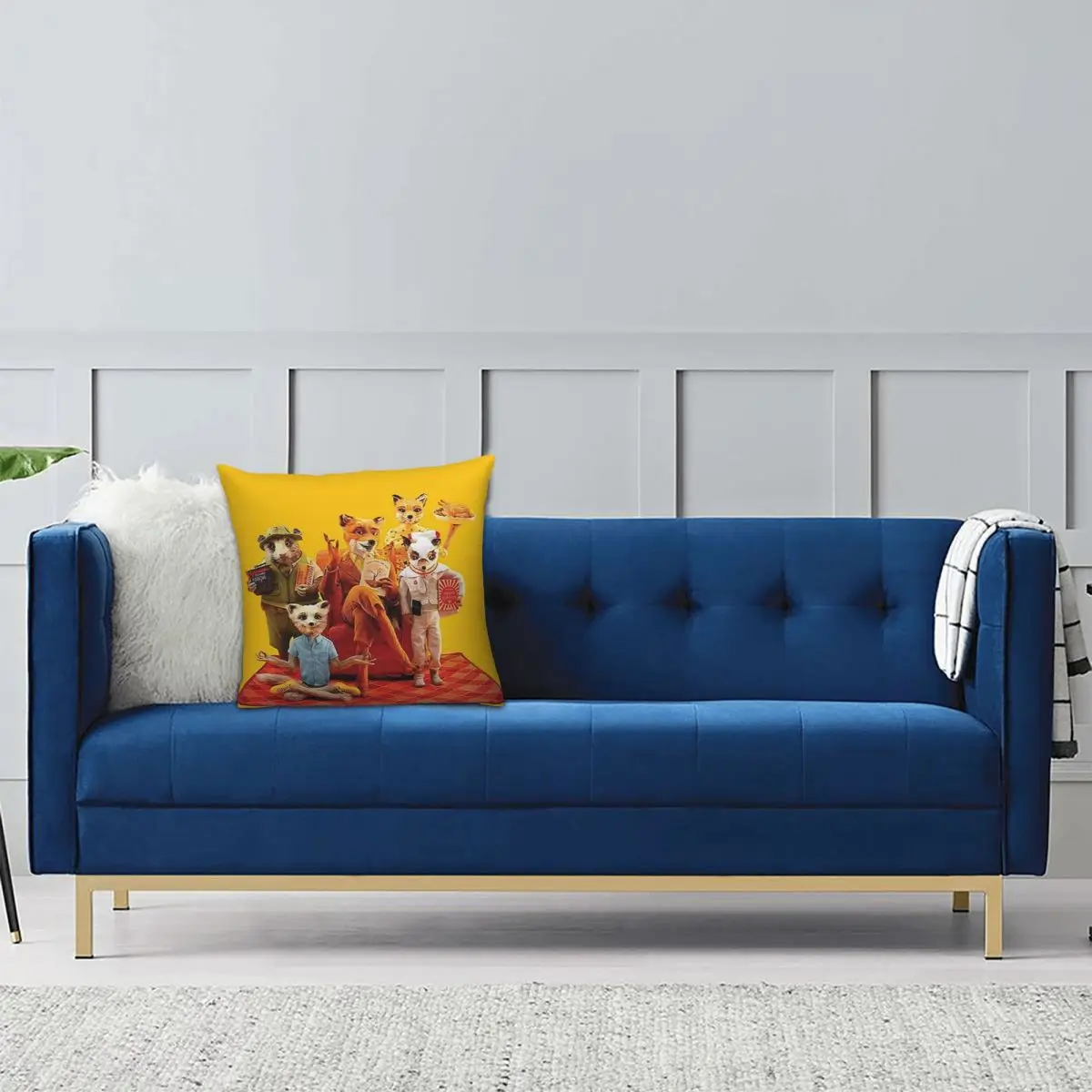 Fantastic Mr Fox Movie Poster Square Pillowcase Pillow Cover Cushion Throw Pillow for Home Sofa Living Room