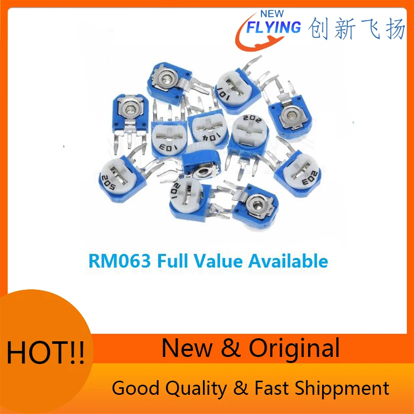 20PC 10K RM-063-103 Adjustable Potentiometer 1K 100R 200R 500R 2K 5K 20K 50K 100K 200K 500K 1M Variable Resistor 104 101 102 203