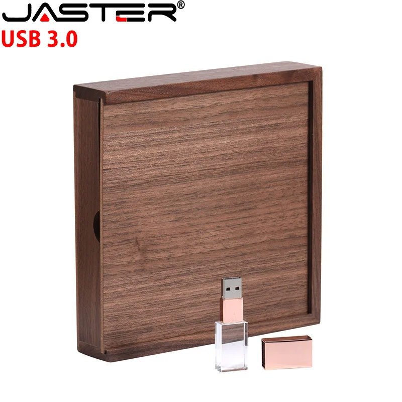 JASTER USB 3.0 Walnut Photo Unique Album Wood +Box Memory Stick Pendrive 8GB 4GB 16GB 32GB 64GB 12GB Photography Wedding Studio