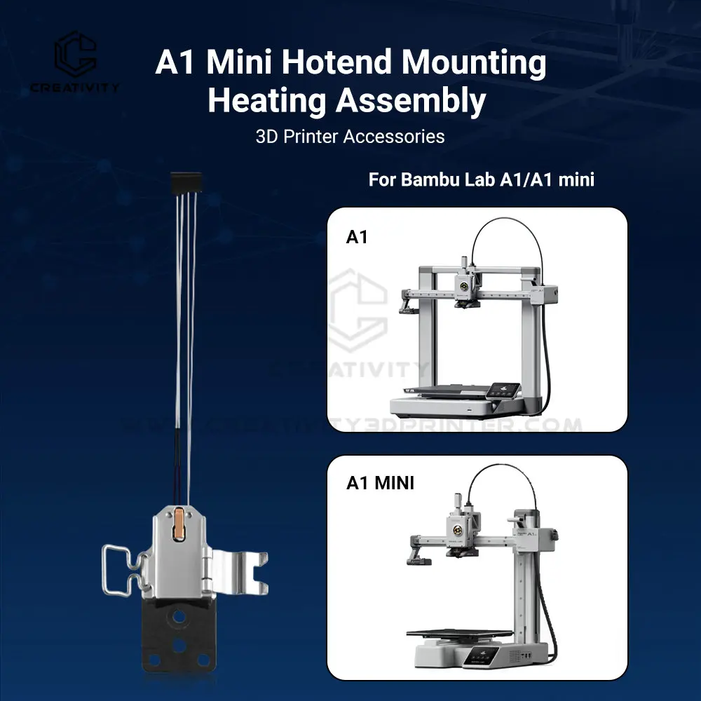 

For BambuLab A1/A1 Mini Hotend Heating Component Hoted Heating Assembly Kit Hot end Synthetic Stone 3D Printer Accessories